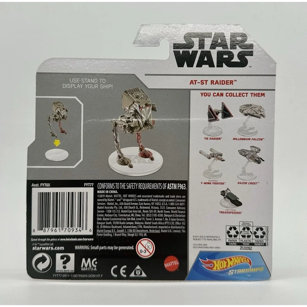 Hot Wheels Star Wars Starships FYT65 5 of 6 Ships Tie Razor Falcon AT-ST YWing